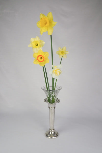 Silver Plate and Glass Bud Vase