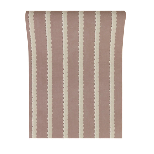 Double Scroll Stripe - Lilac (Wallpaper)