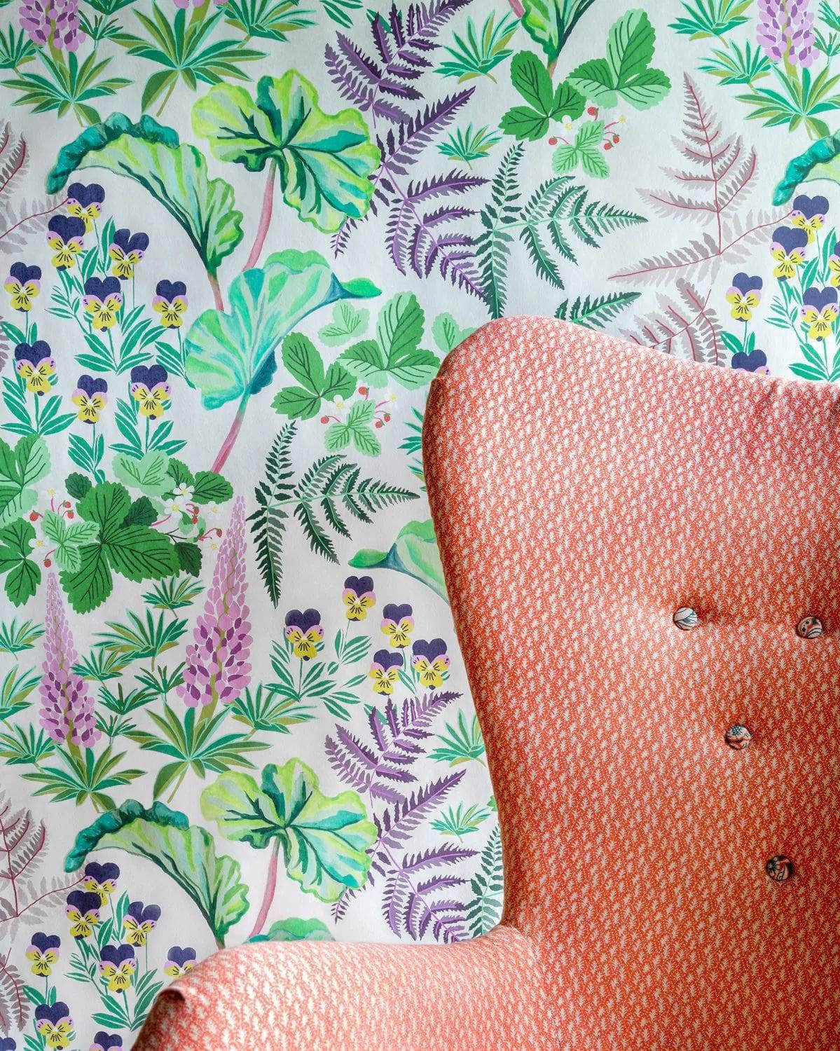 Strawberry Fields Spring Green Wallpaper (10m Roll)