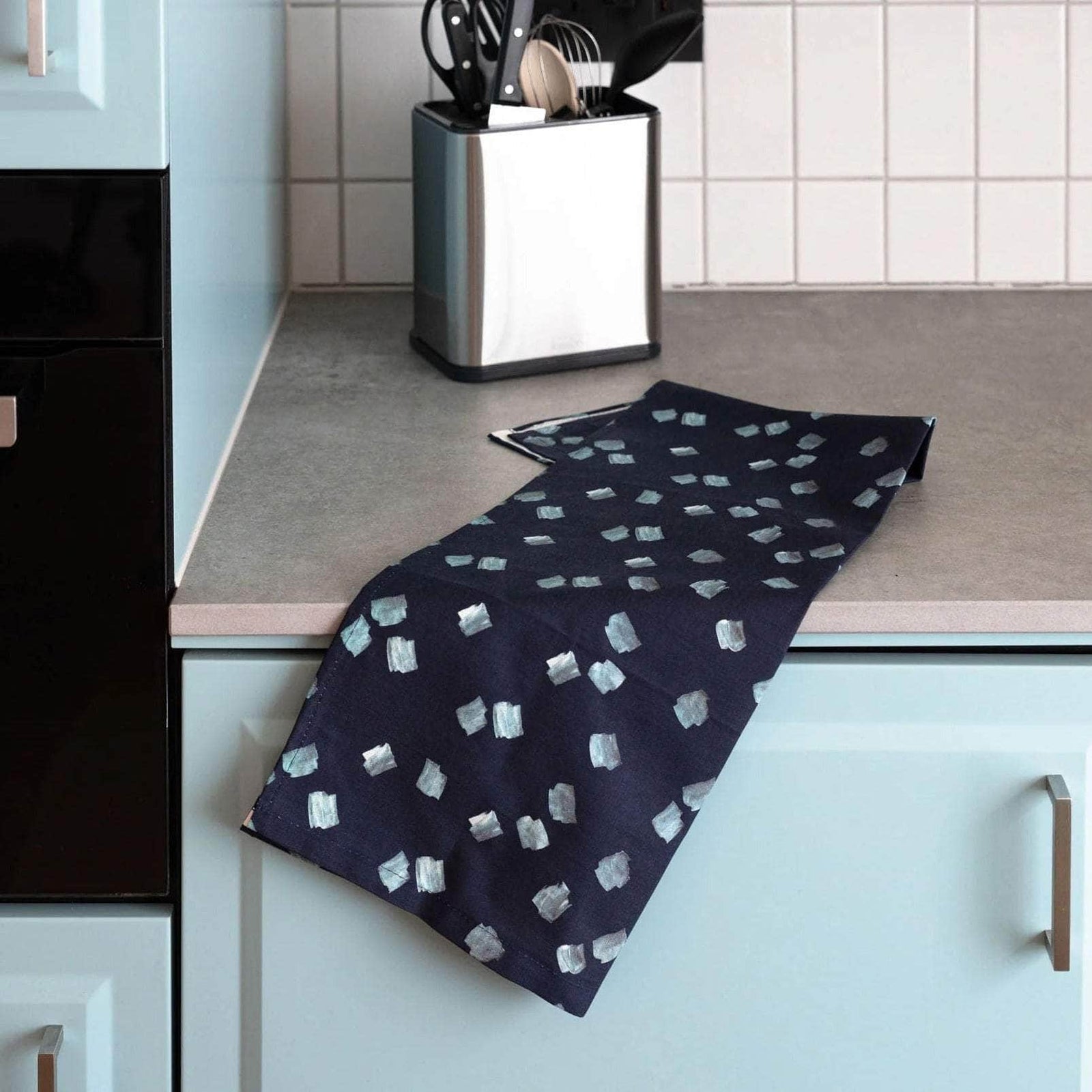 Scribble Tea Towel - Navy