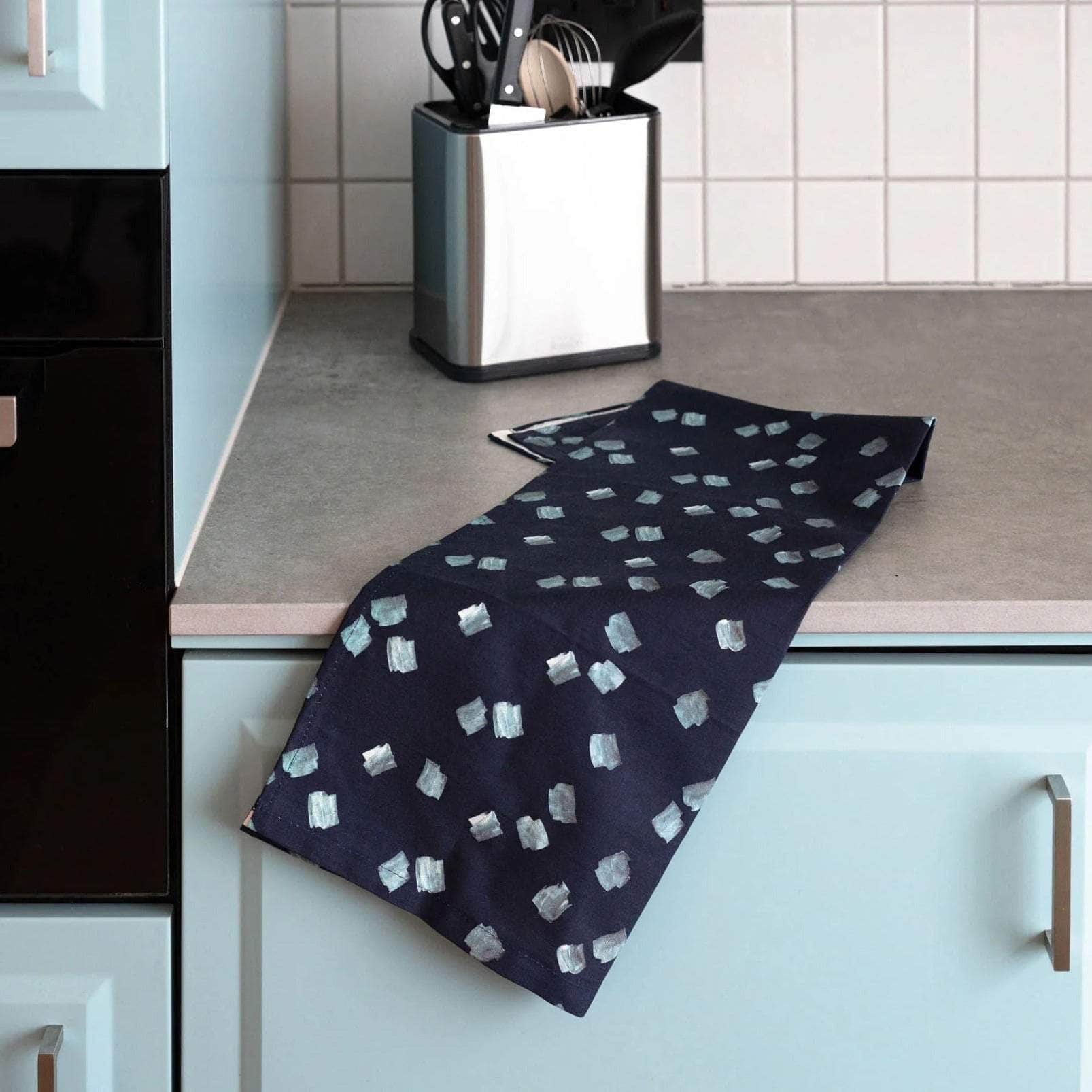 Scribble Tea Towel - Navy