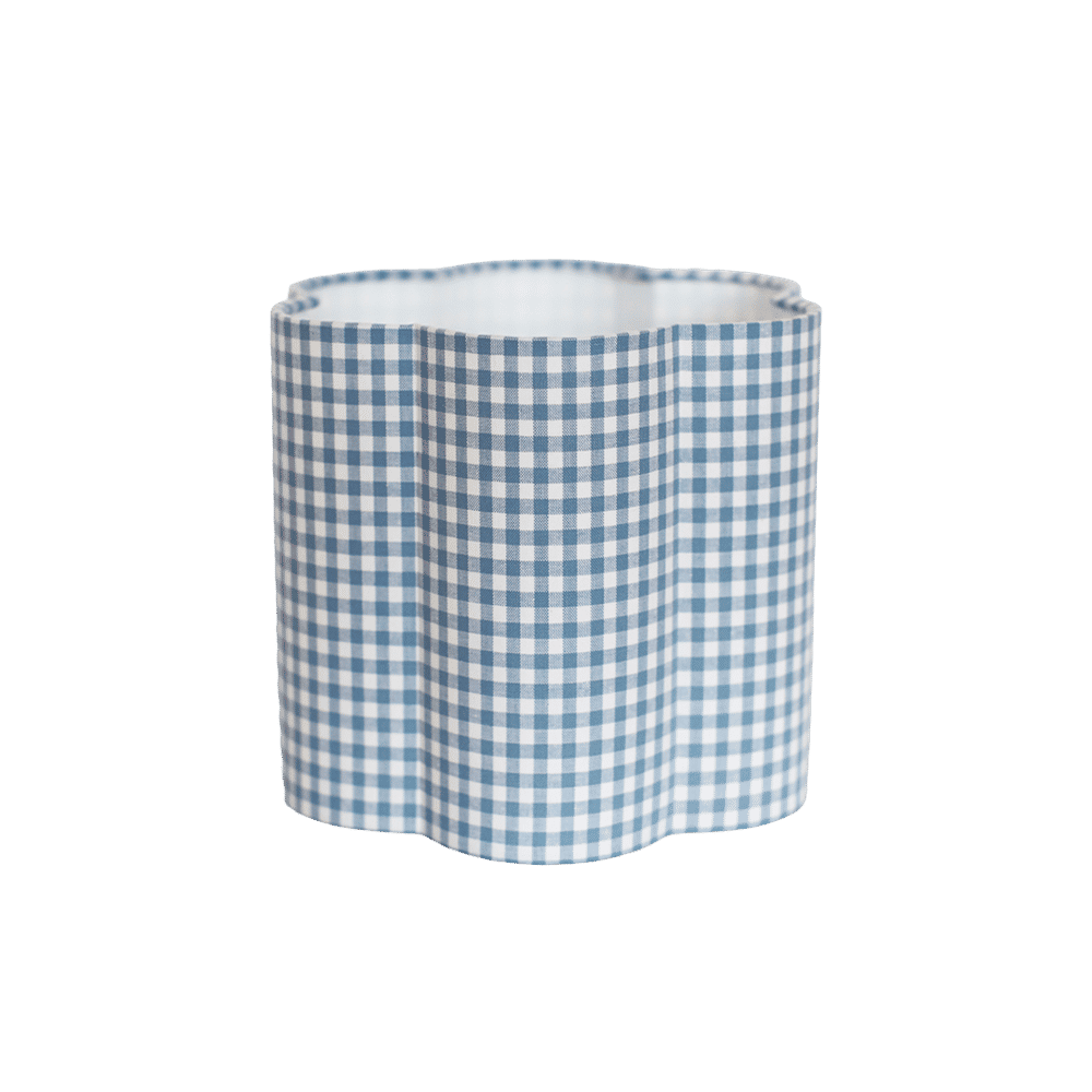 flower-Shaped Lampshade in "Sky Blue Mini Gingham"