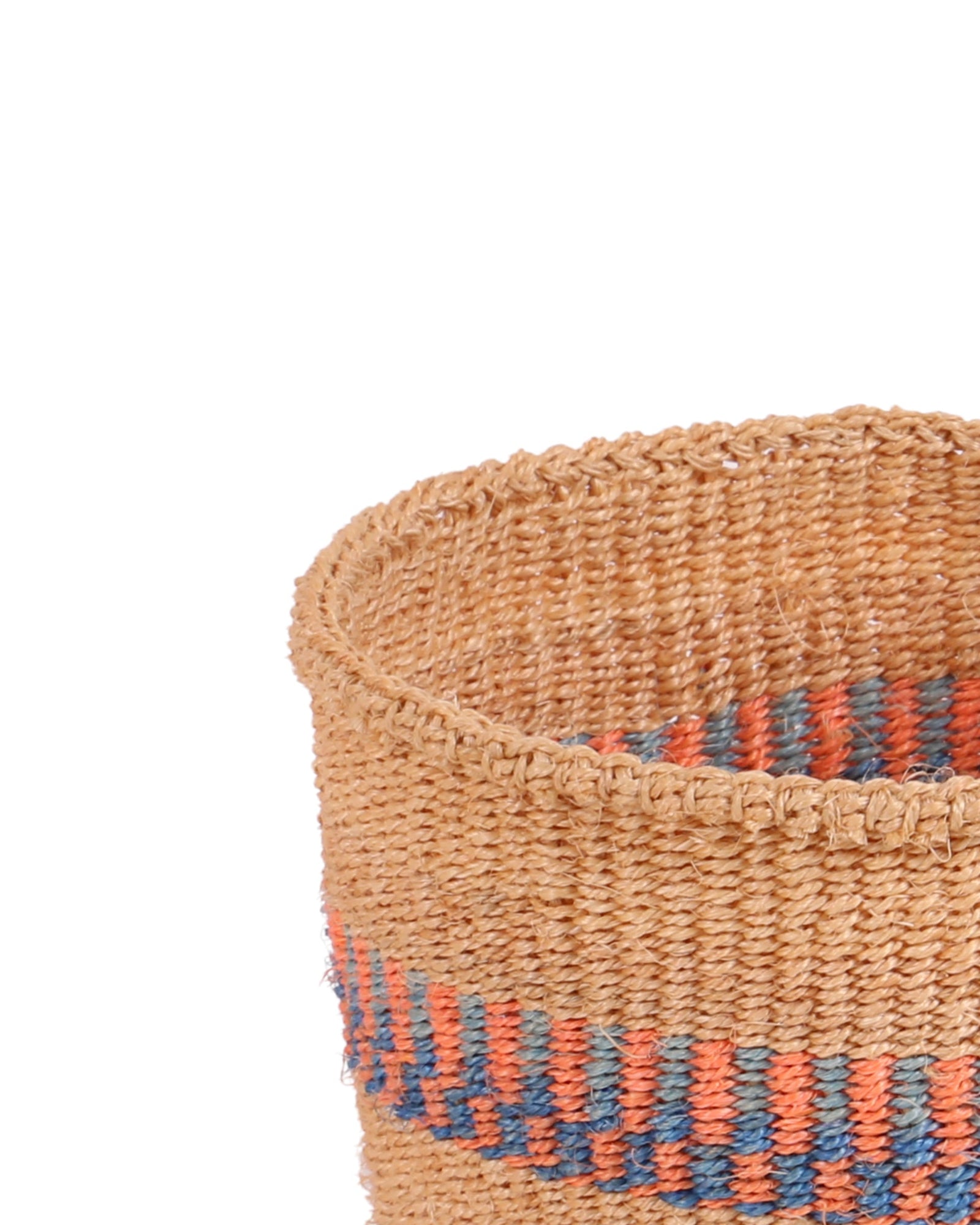 DALA: Extra Small Orange and Blue Sisal Basket
