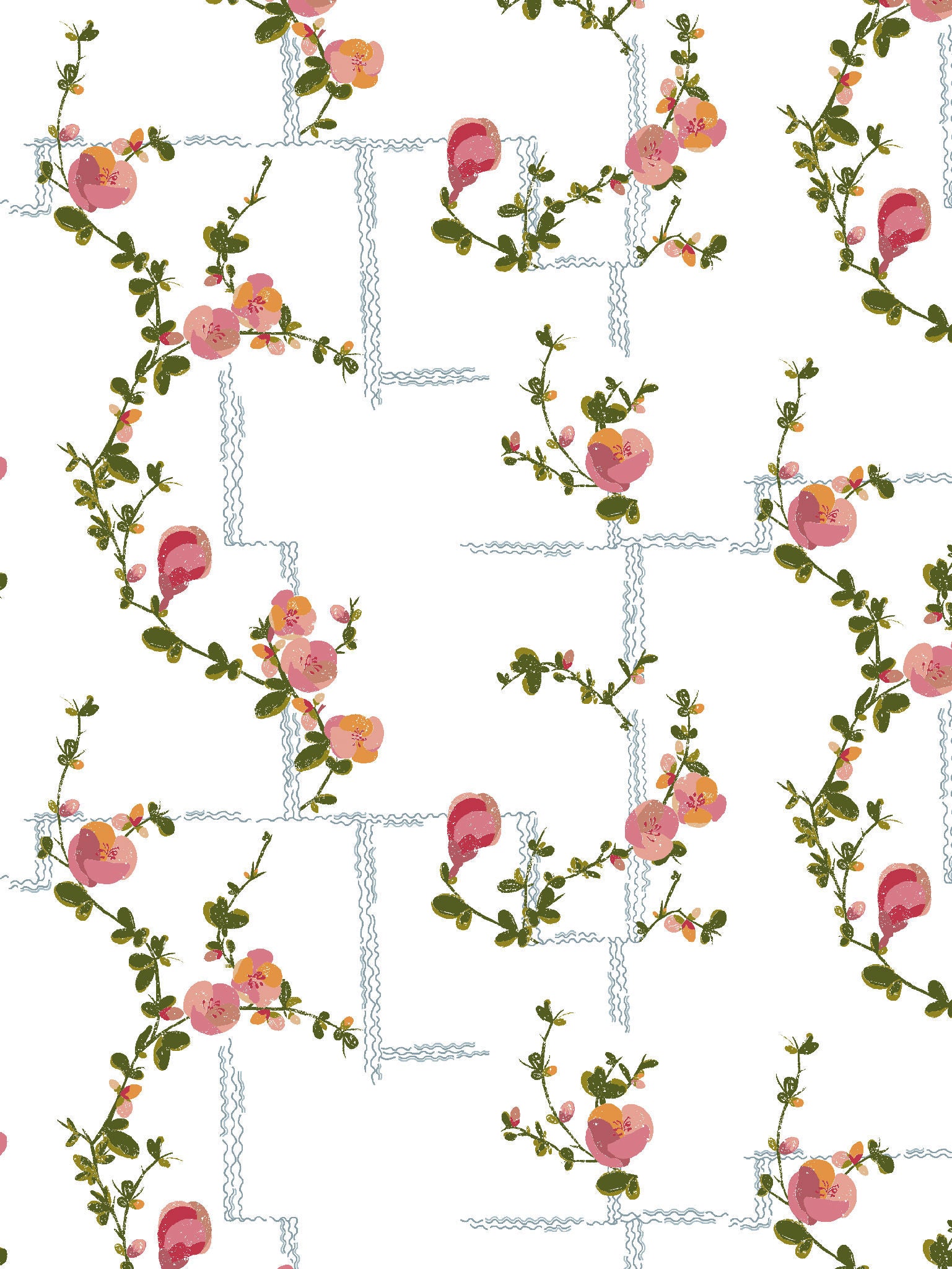 Coco - Wallpaper - Pink on White