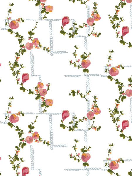 Coco - Wallpaper - Pink on White
