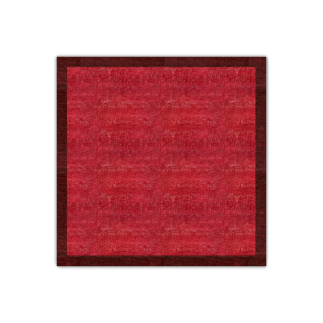 Pomegranate with Burgundy Border Flatweave Rug