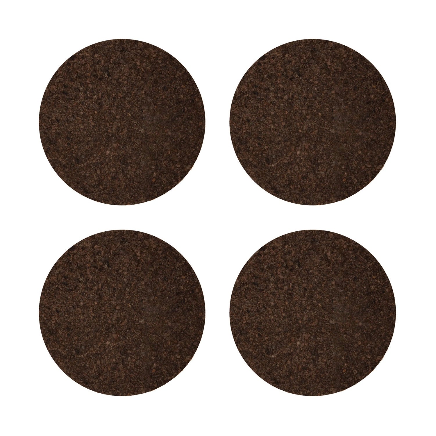 Round Natural Cork Coasters Set of 4 - 2 Tone