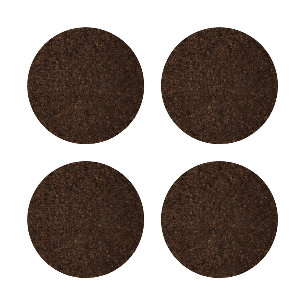 Round Natural Cork Coasters Set of 4 - 2 Tone