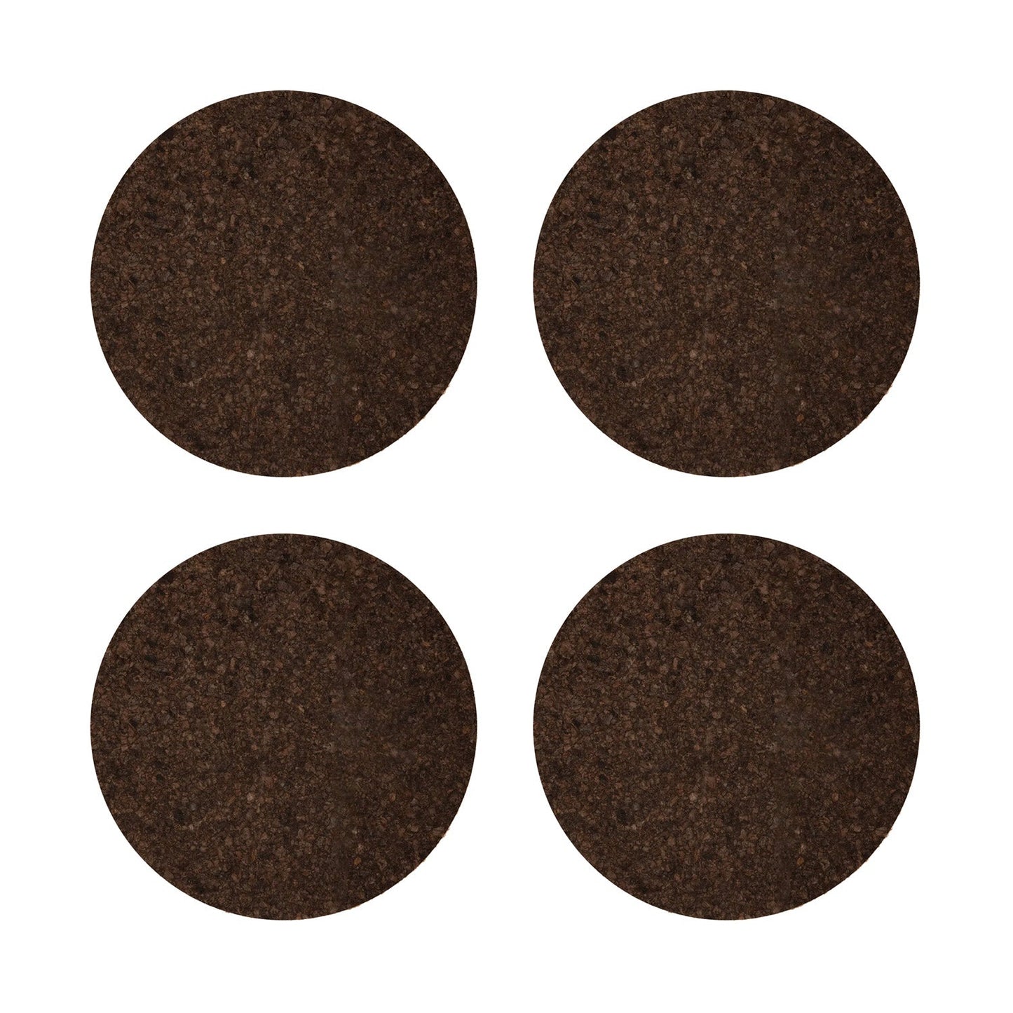 Round Natural Cork Coasters Set of 4 - 2 Tone