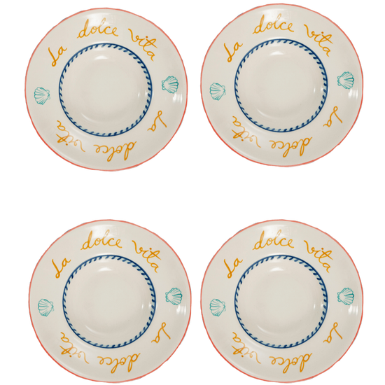 Dolce Vita Pasta Plates Set-Of-Four