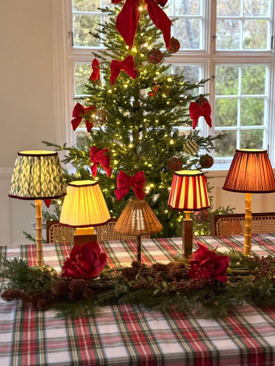 Athena Rechargeable Table Lamp (Ivory with Burgundy Rim)