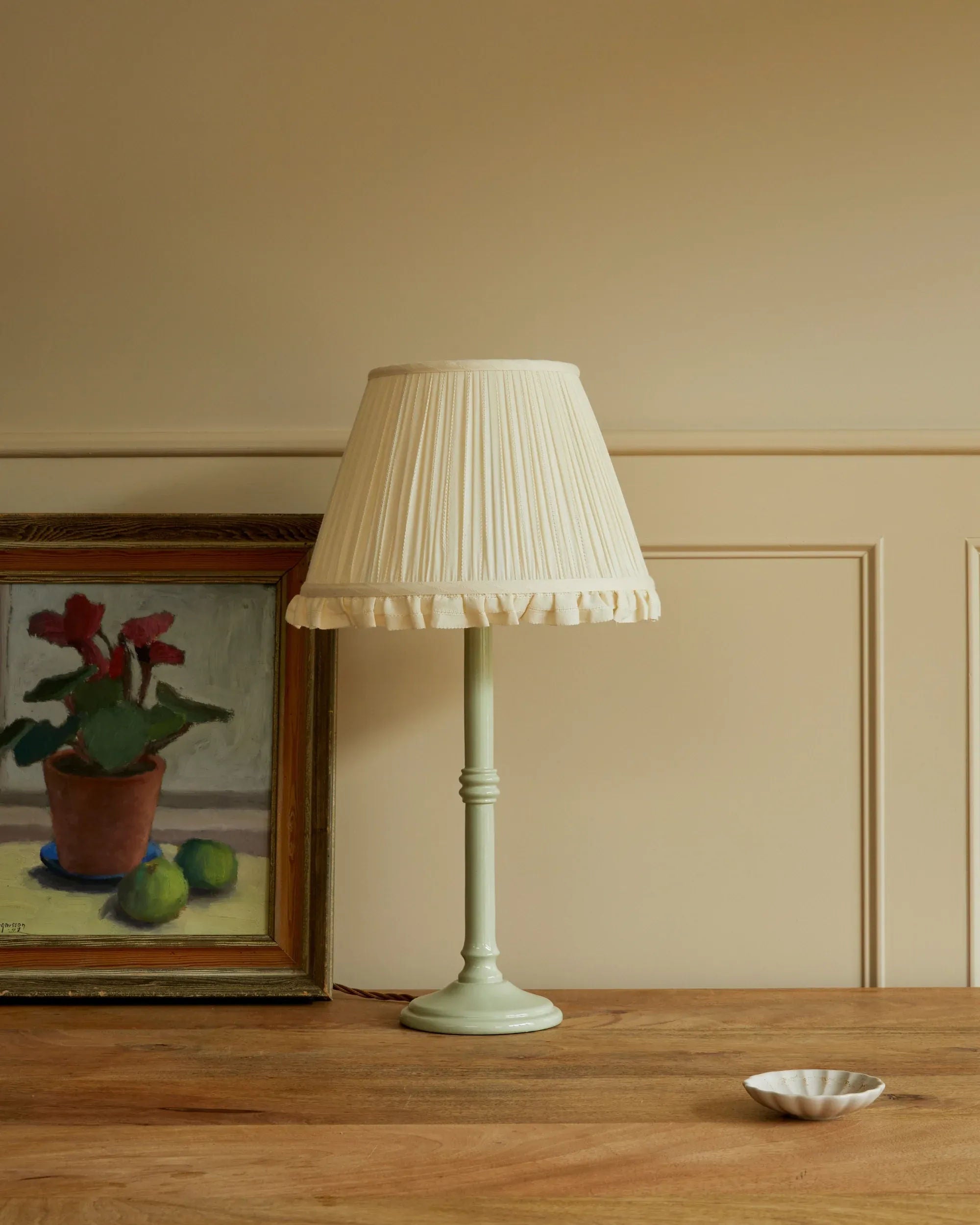 The Embroidered Cotton Lampshade in Daisy