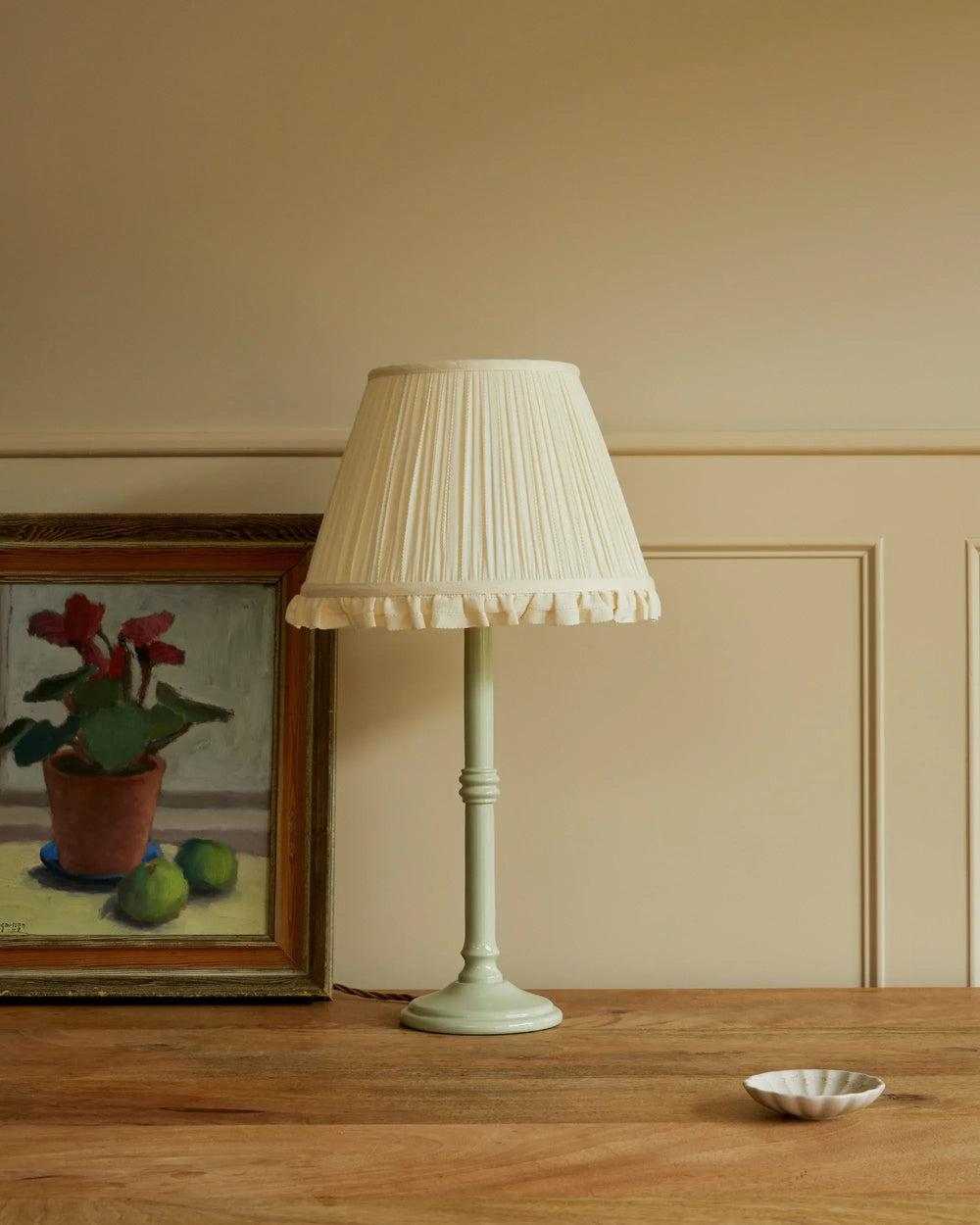 Cream Embroidered Stripe Lampshade