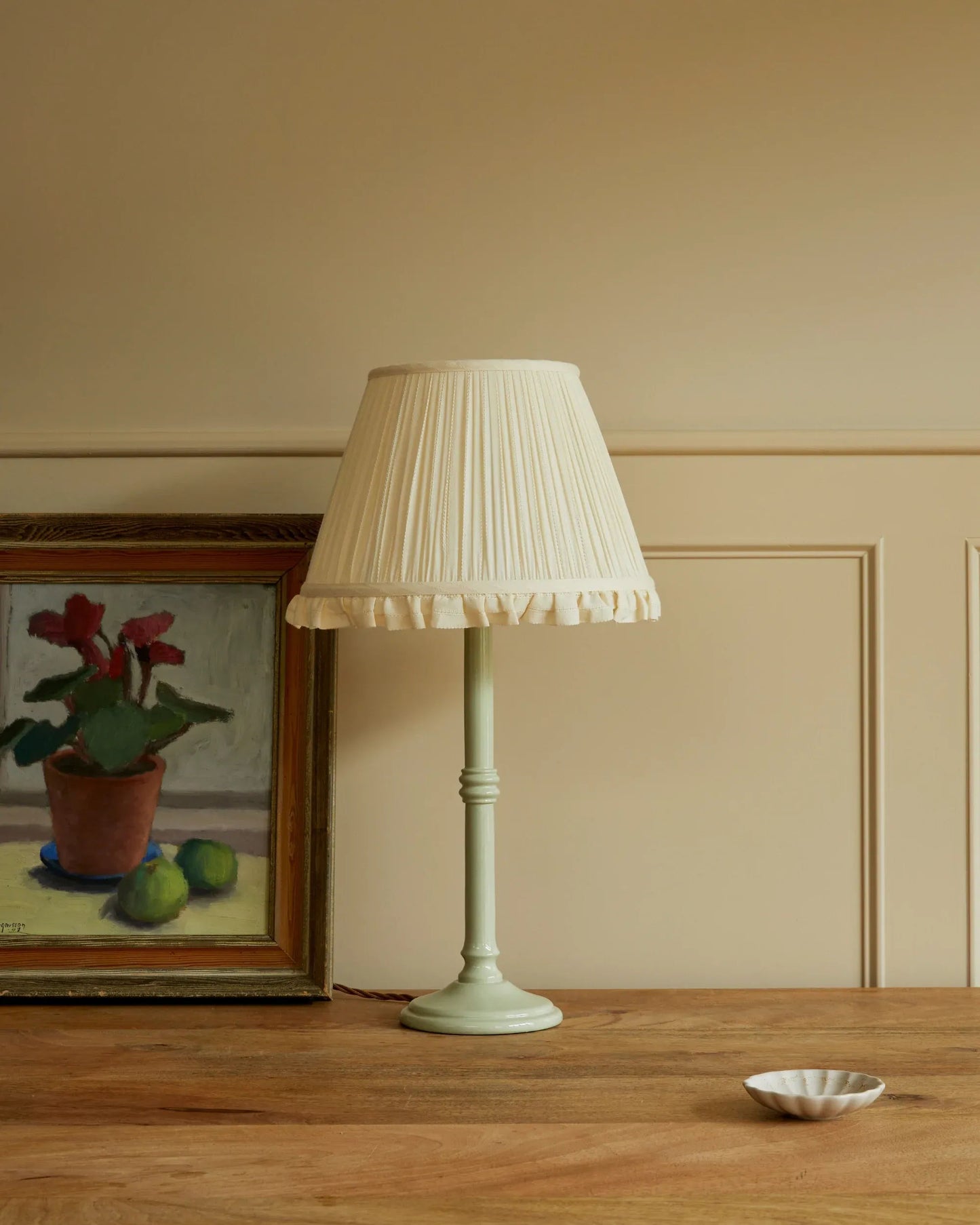 Cream Embroidered Stripe Lampshade