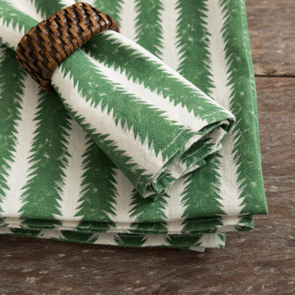 Set of 6 Atria Mini Green Linen Napkins