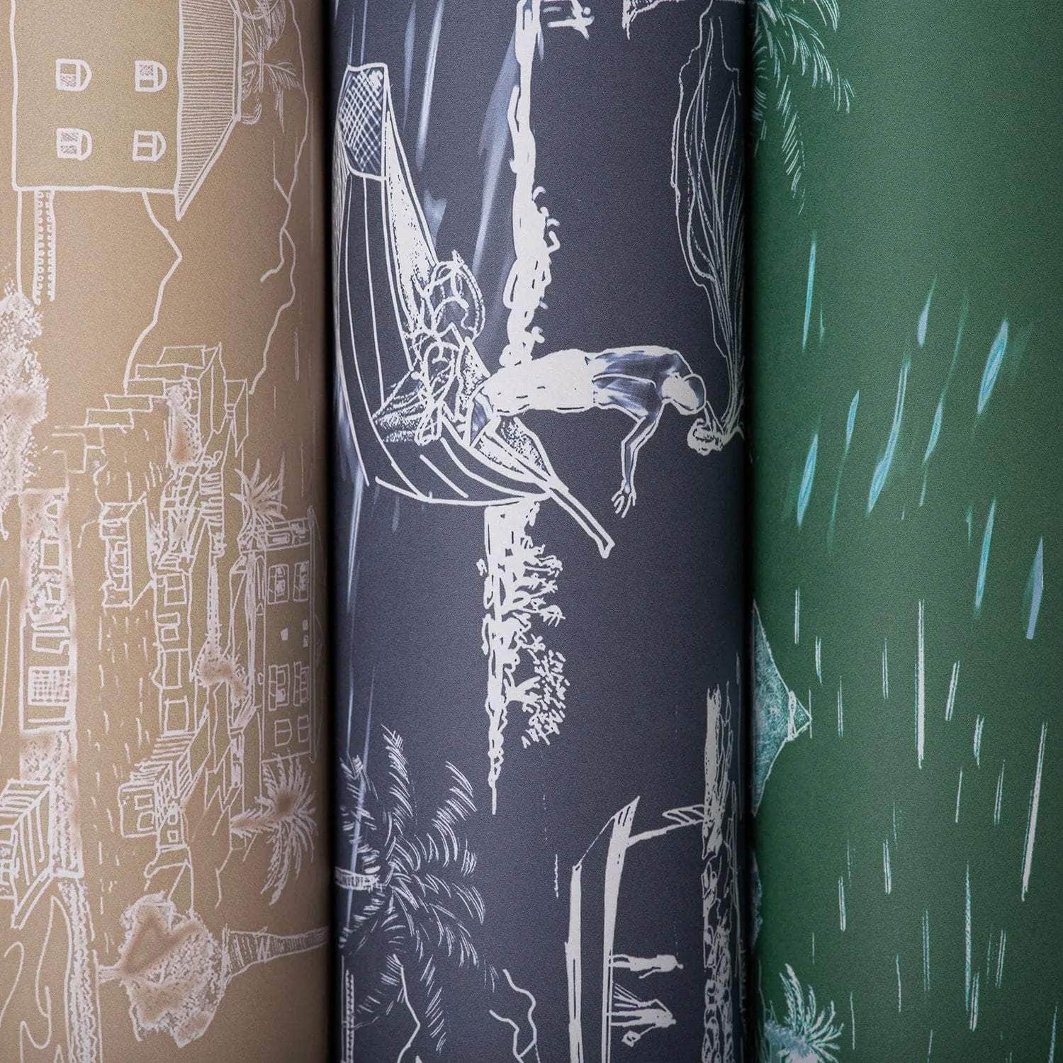 Banana Island Palm Green Wallpaper