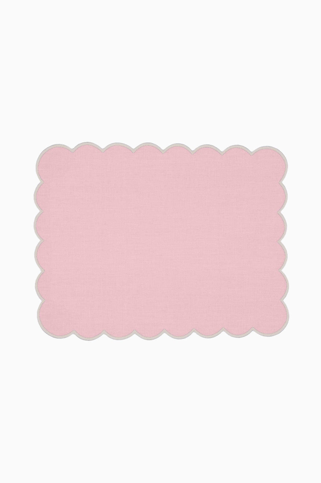 Zero-Waste Scalloped Linen Placemats Bubblegum Pink - Set of 2