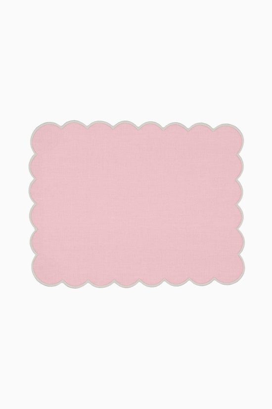 Zero-Waste Scalloped Linen Placemats Bubblegum Pink - Set of 2