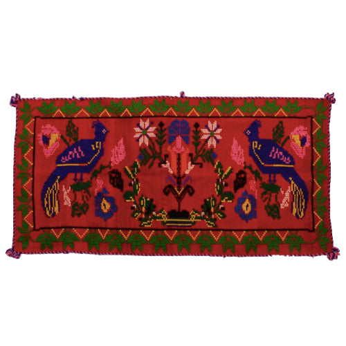 Antique, Hand-Loomed, Hand-Embroidered Wall Hanging From Crete