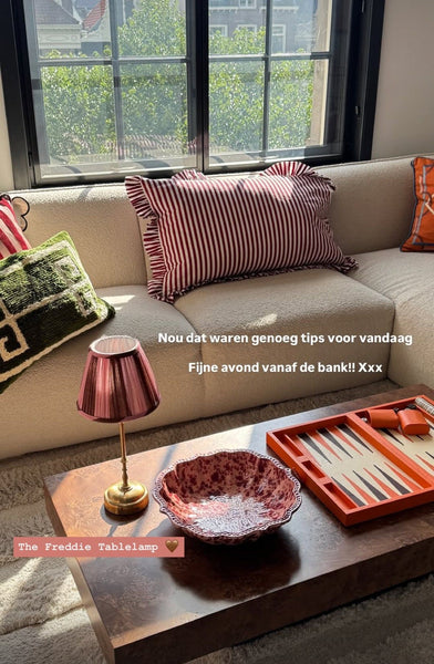 Freddie Table Lamp Pink/Brown Stripes