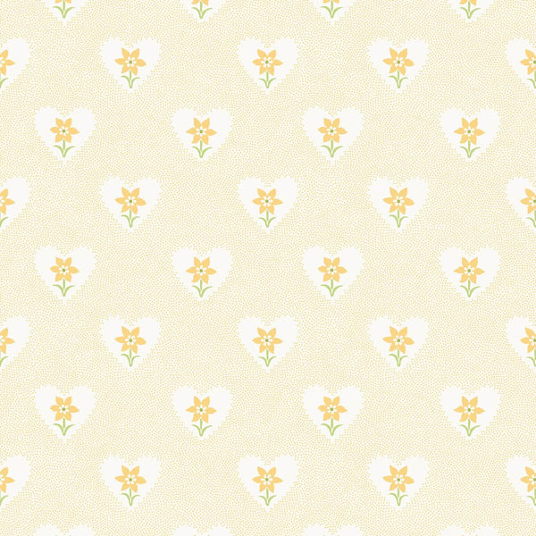 Daffodil Hearts Wallpaper - Yellow-