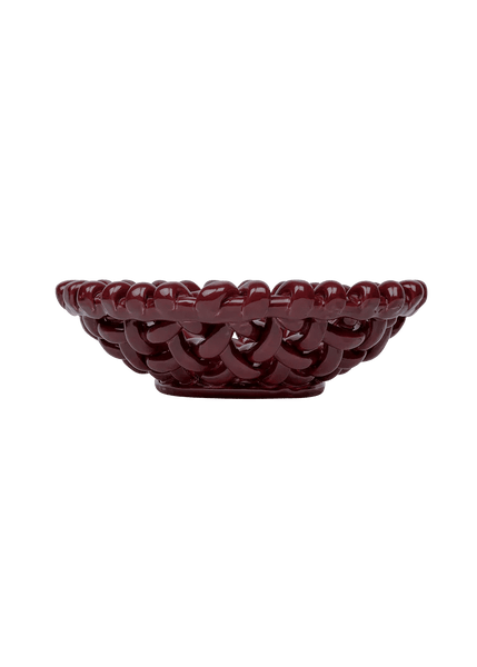 Burgundy Basketweave Bowl