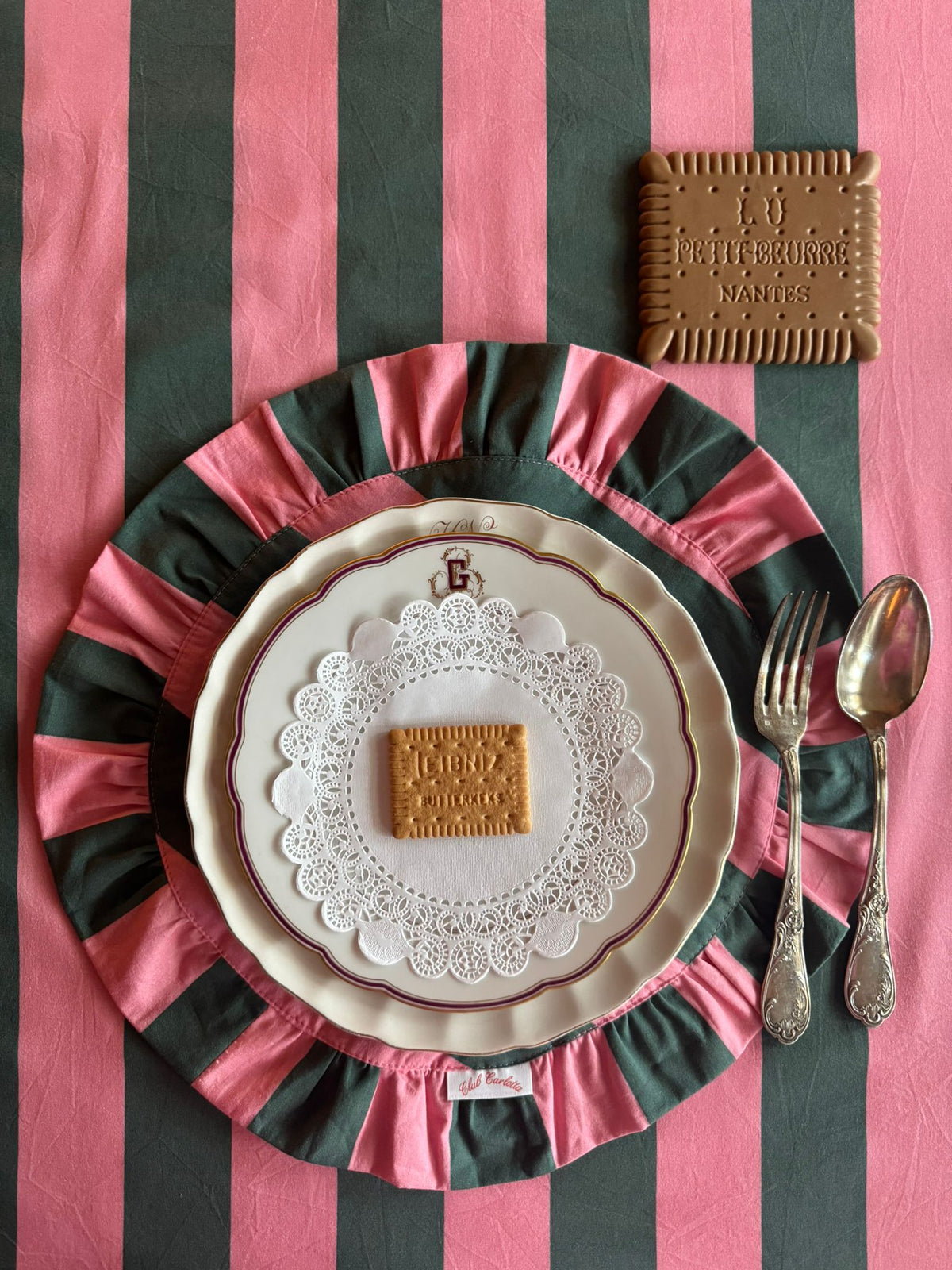 Darcy Placemat Green/pink -  set of 2