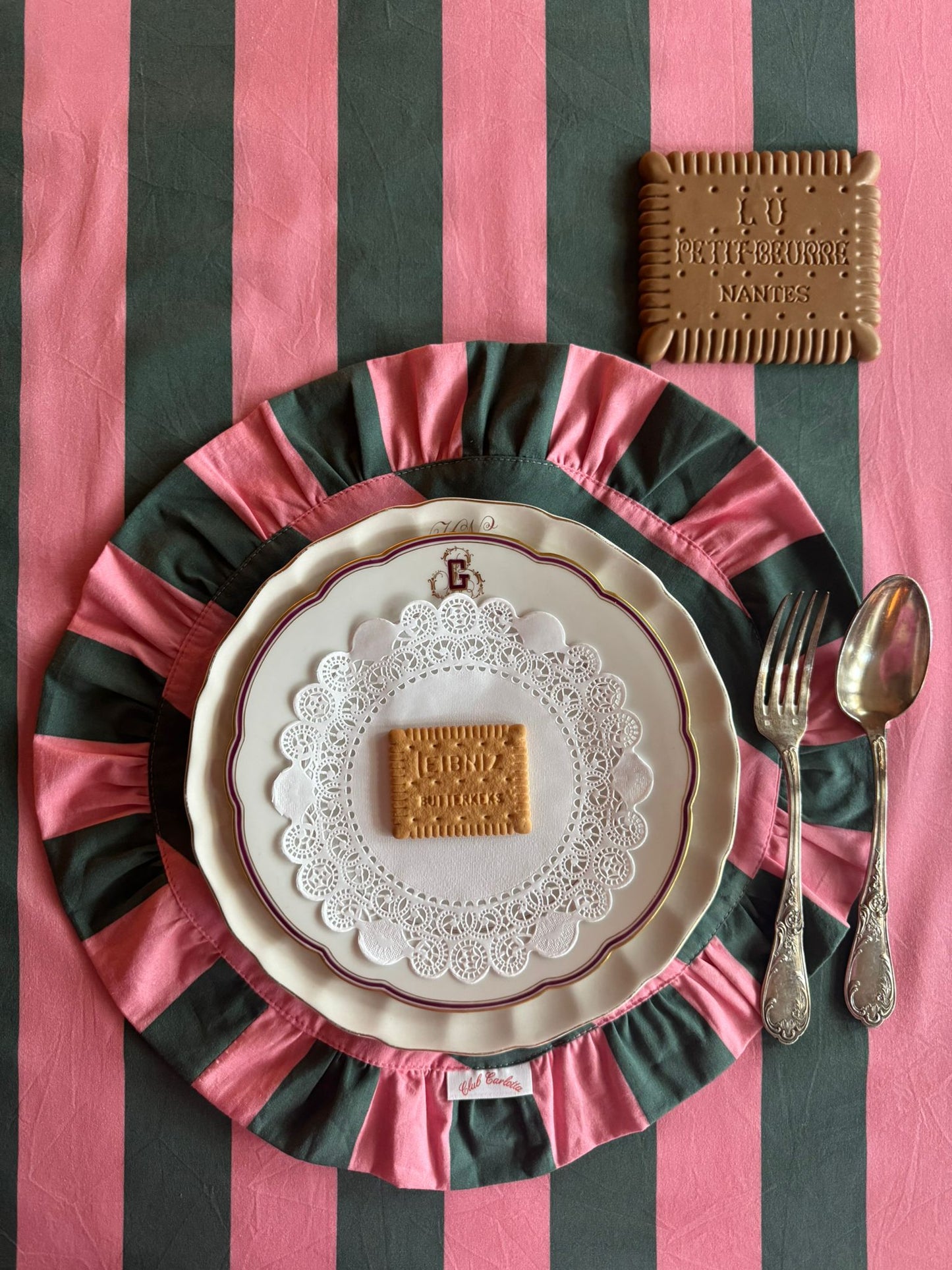 Darcy Placemat Green/pink -  set of 2