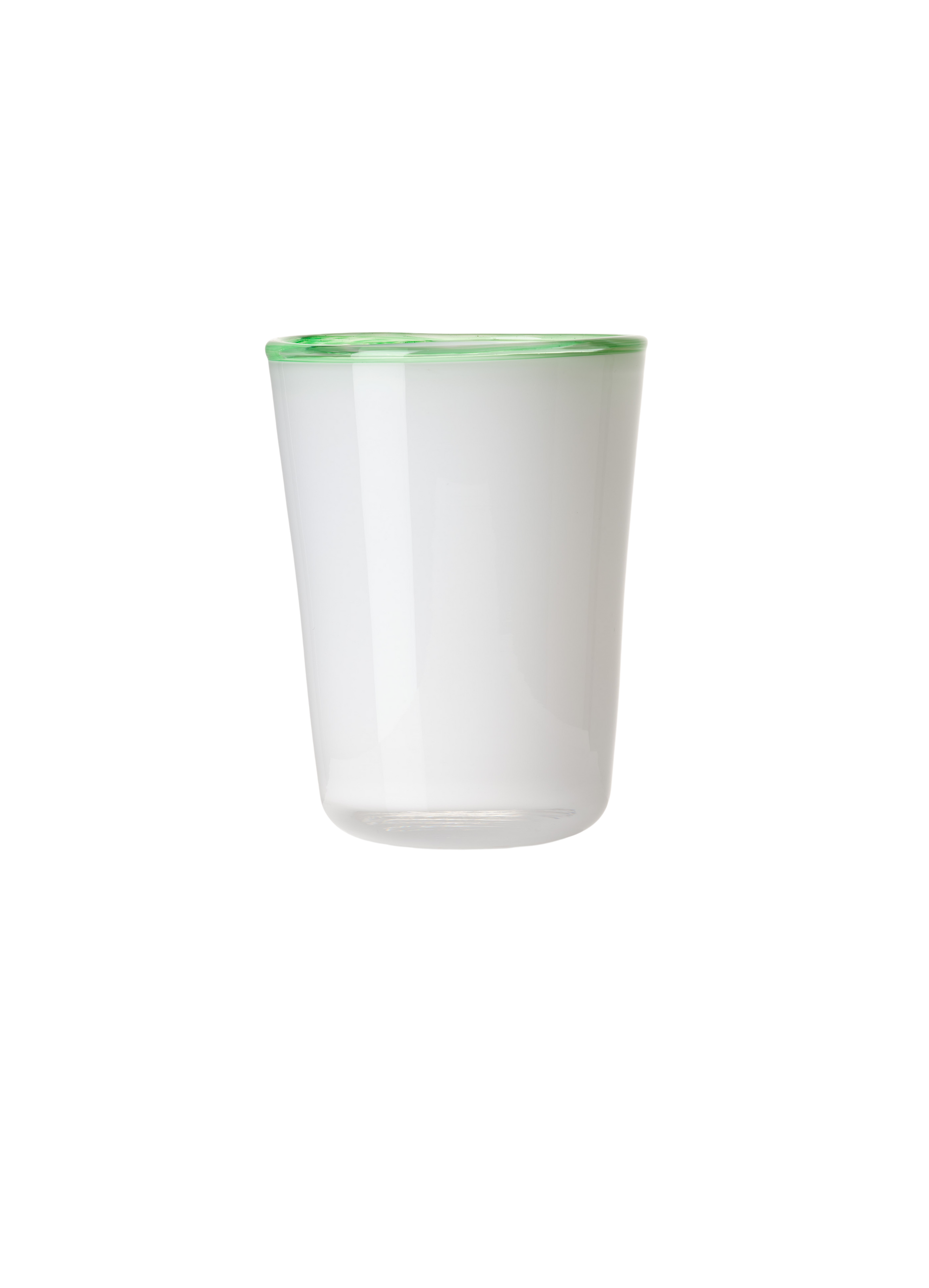 Thyme Hand Blown Water Glass in White/Green