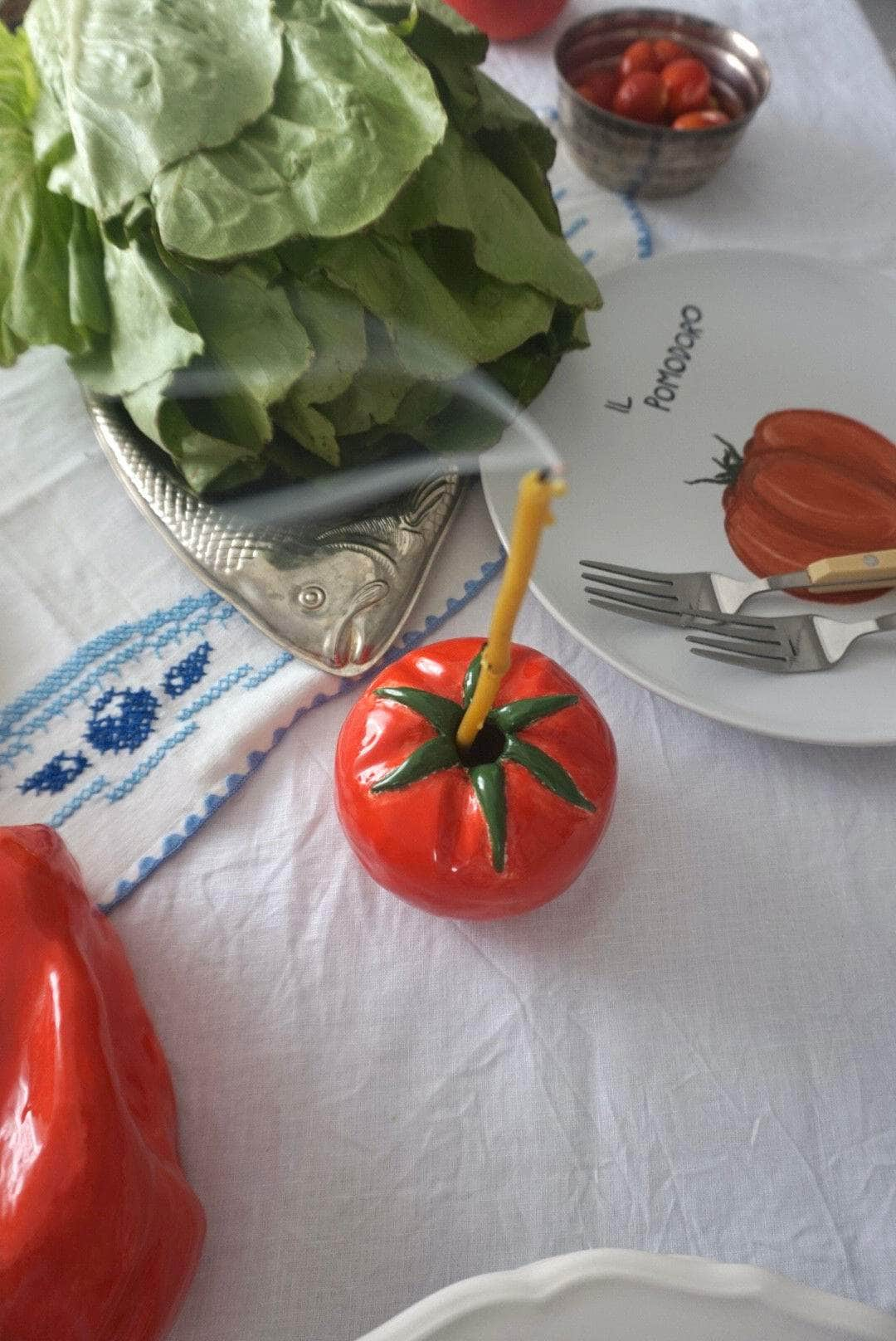 Ceramic Tomato Candle Holder