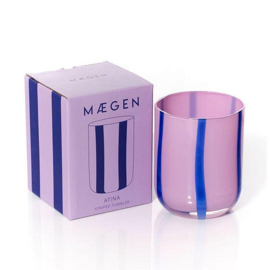 Atina Glassware | Lilac & Navy