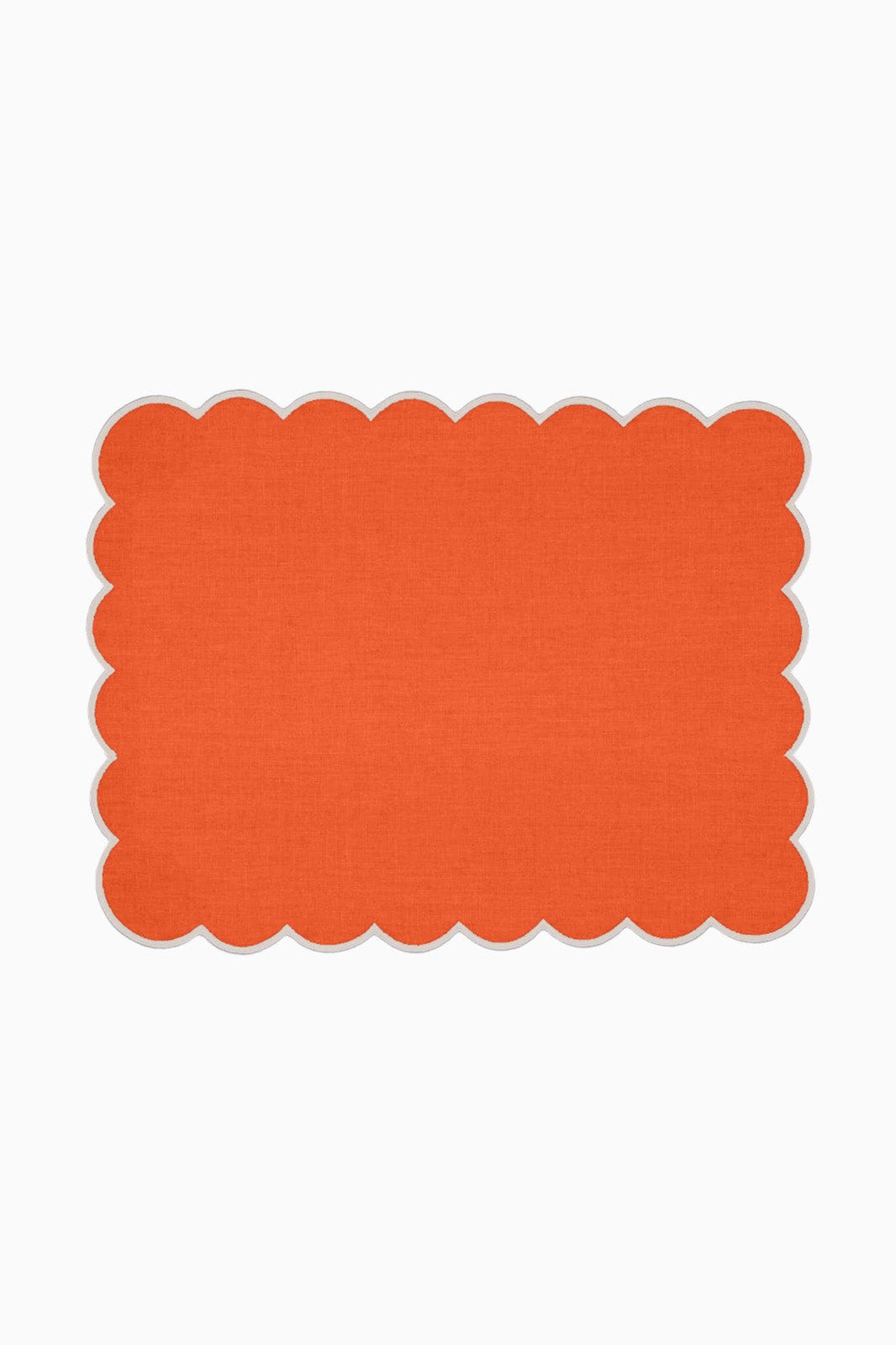 Zero-Waste Scalloped Linen Placemats Coral - Set of 2