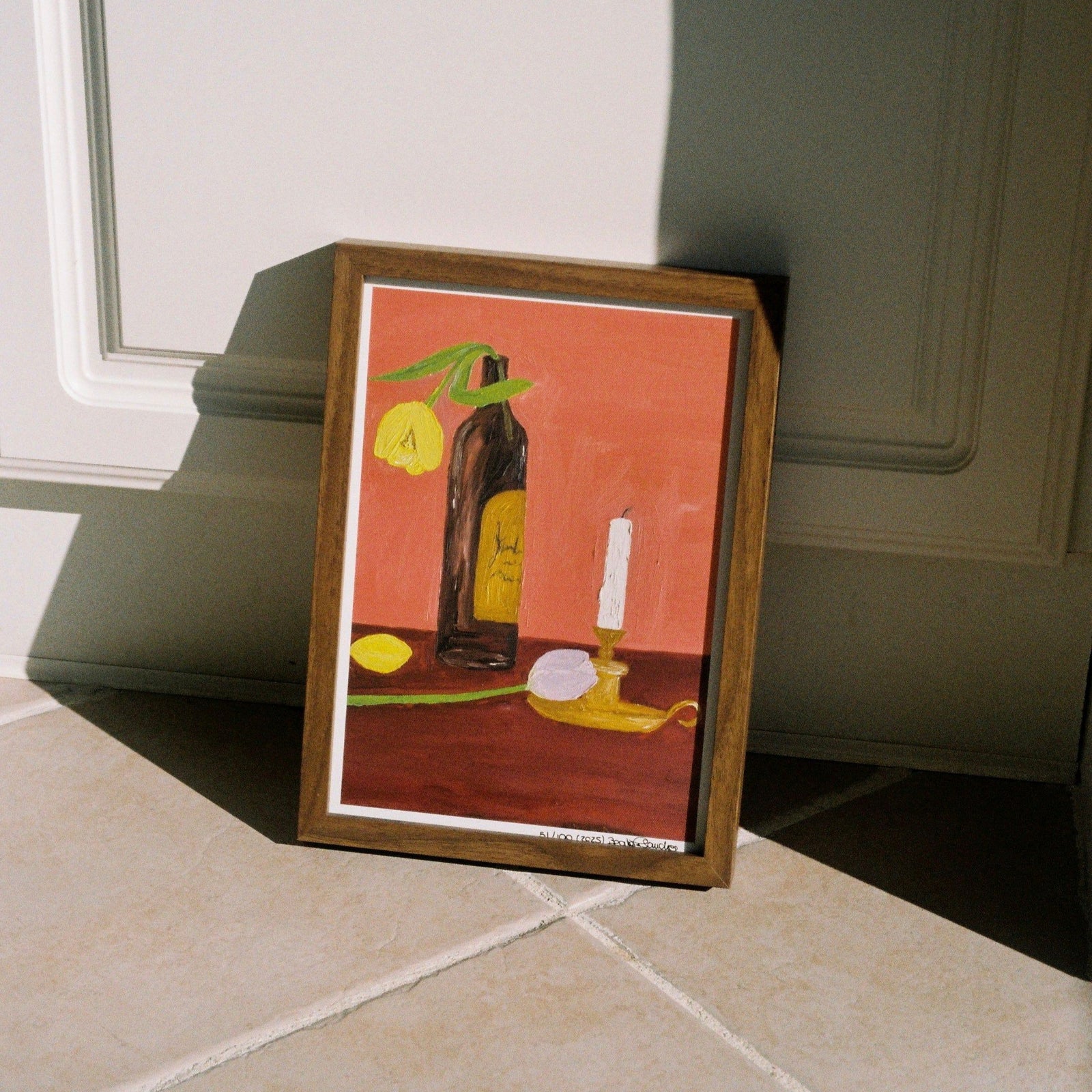 Candles, Wine and Flowers Fine Art Print