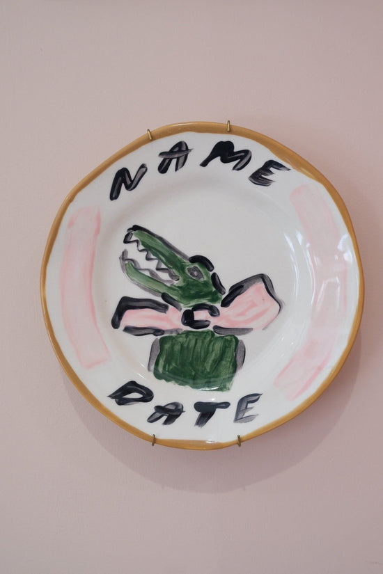 Personalised Pink Crocodile Decorative Plate