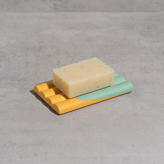 Soap Dish No1 - Muted Green & Tangerine