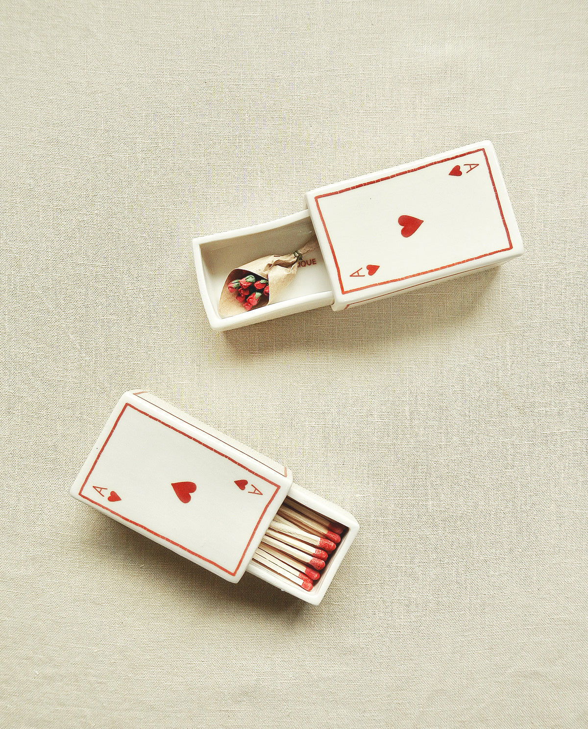‘Ace Of Hearts’ Ceramic Matchbox