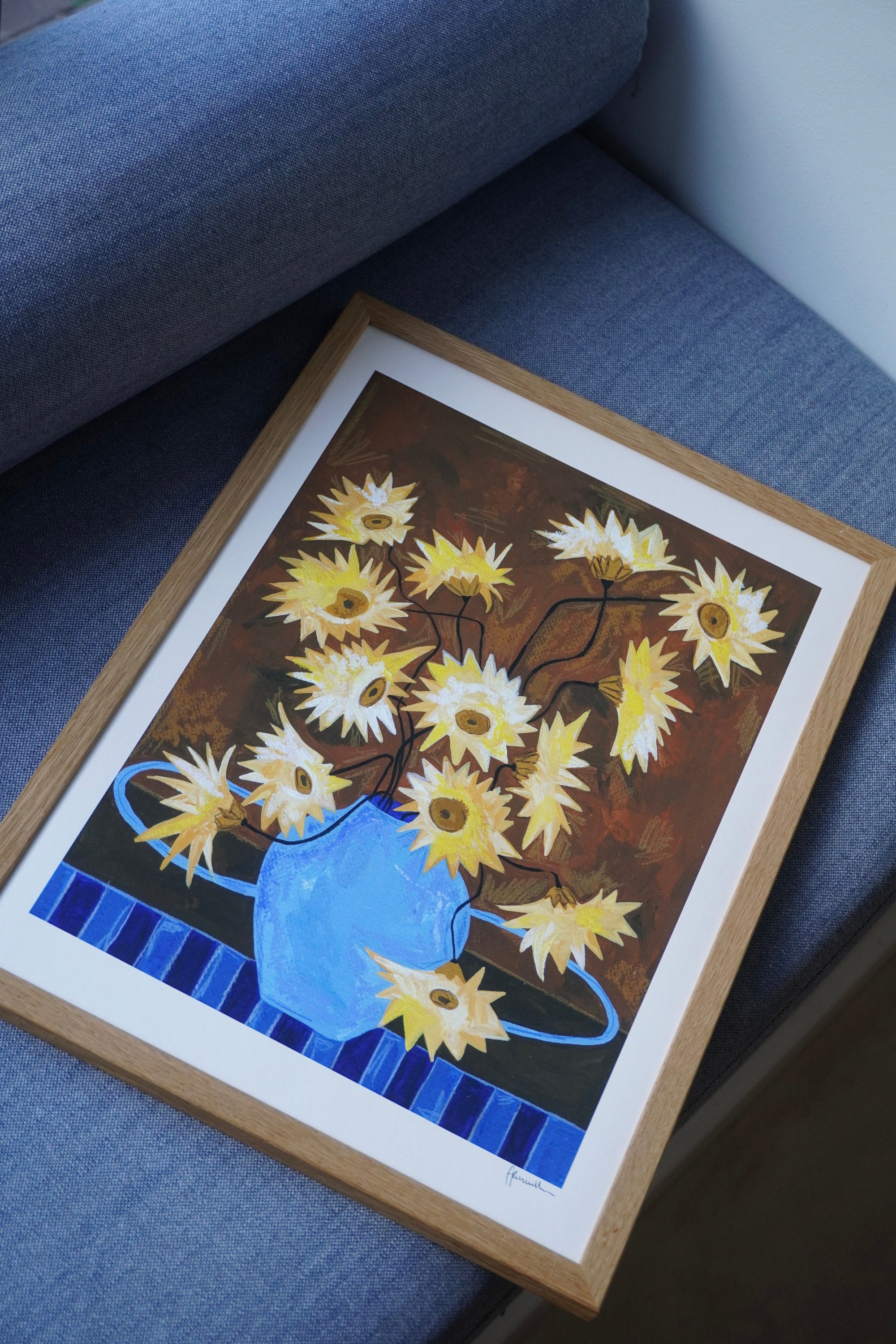 Yellow Spiky Gerberas Print