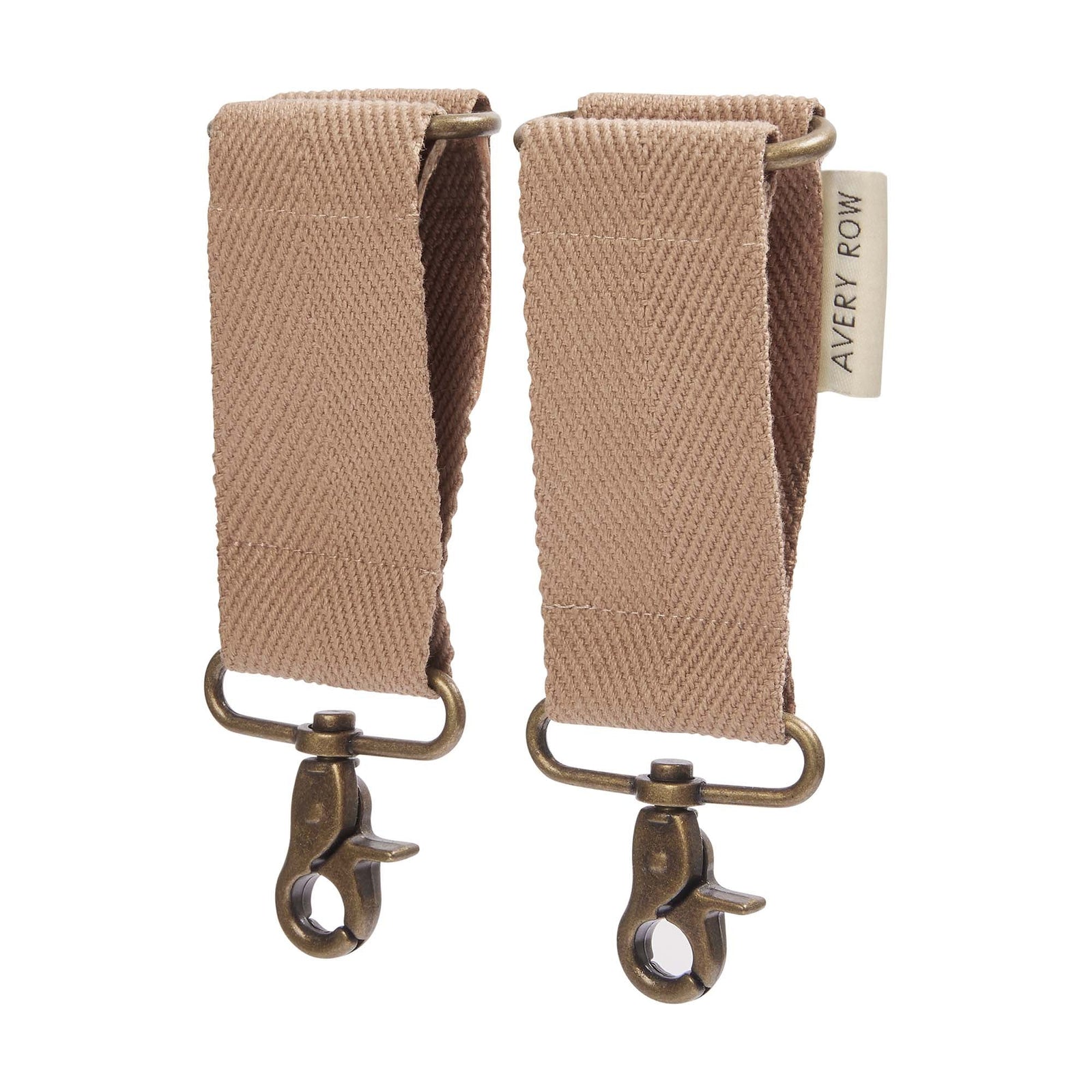 Cotton Pram Bag Clips - Latte-