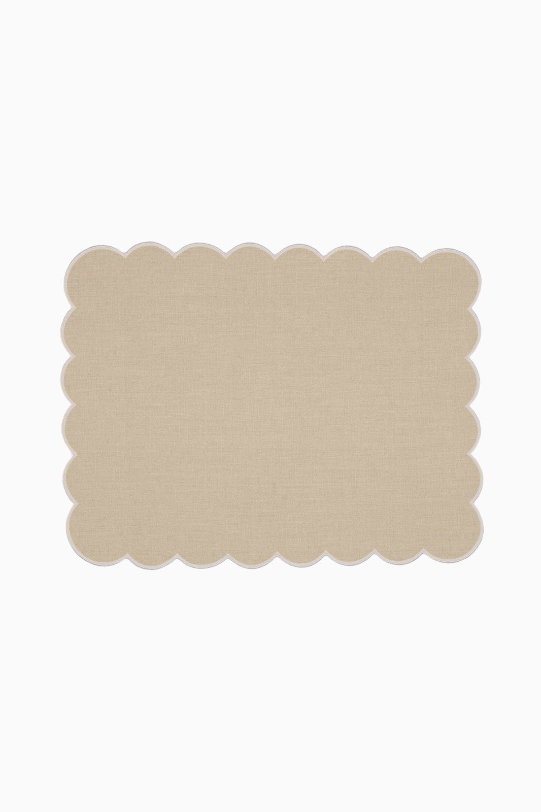 Zero-Waste Scalloped Linen Placemats Oatmeal- Set of 2