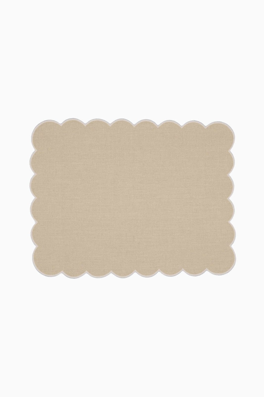 Zero-Waste Scalloped Linen Placemats Oatmeal- Set of 2