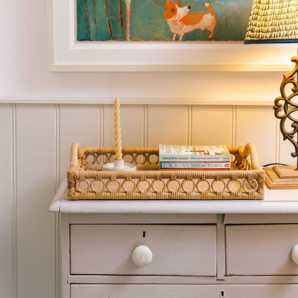 Goldie Rattan Tray, Teak