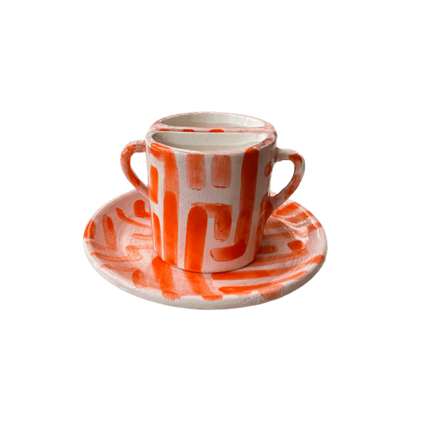 Tête a Tête Cup Set - Pink and Orange
