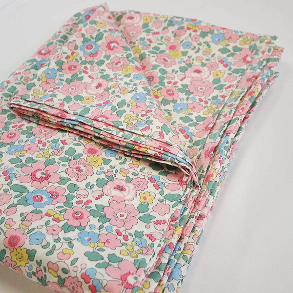 Flat Top Sheet  made with Liberty Fabric Betsy Blossom Pink