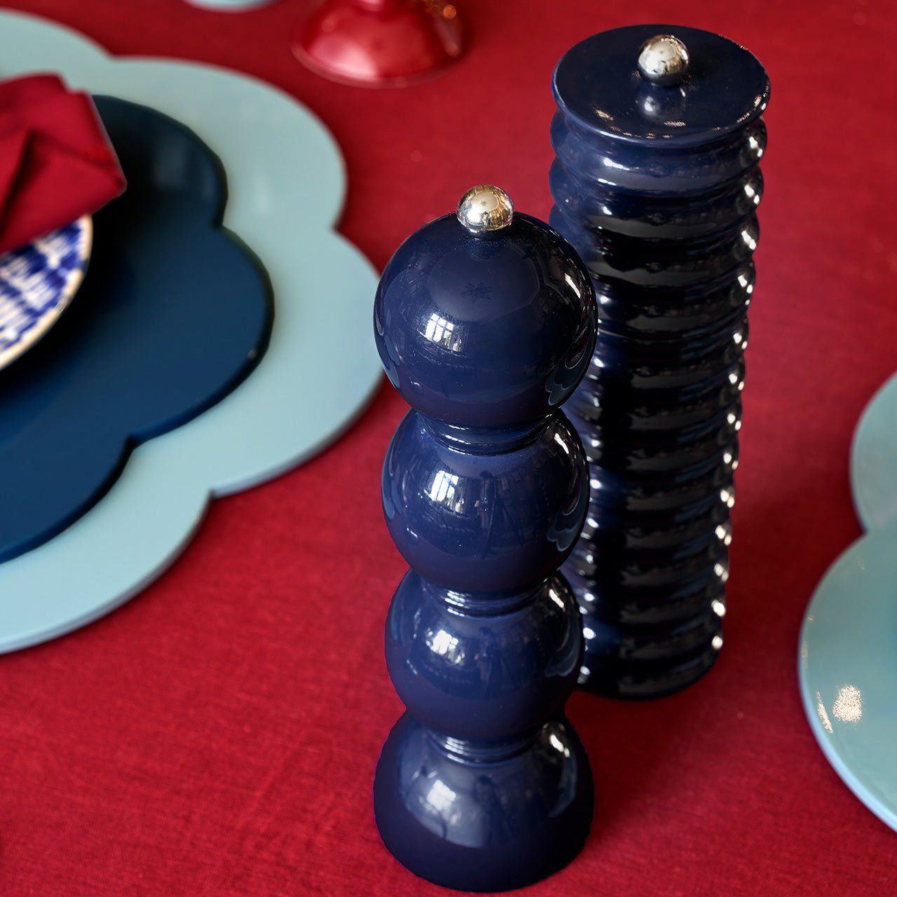 Navy  Bobbin Salt or Pepper Mill