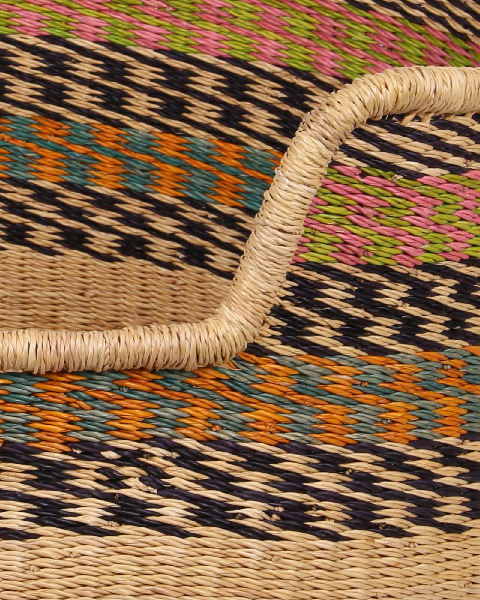 AKUYA: Pink, Orange and Navy Dog Basket - Large