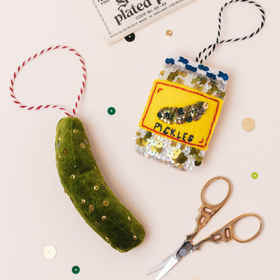 Velvet Sequin Pickle Ornament