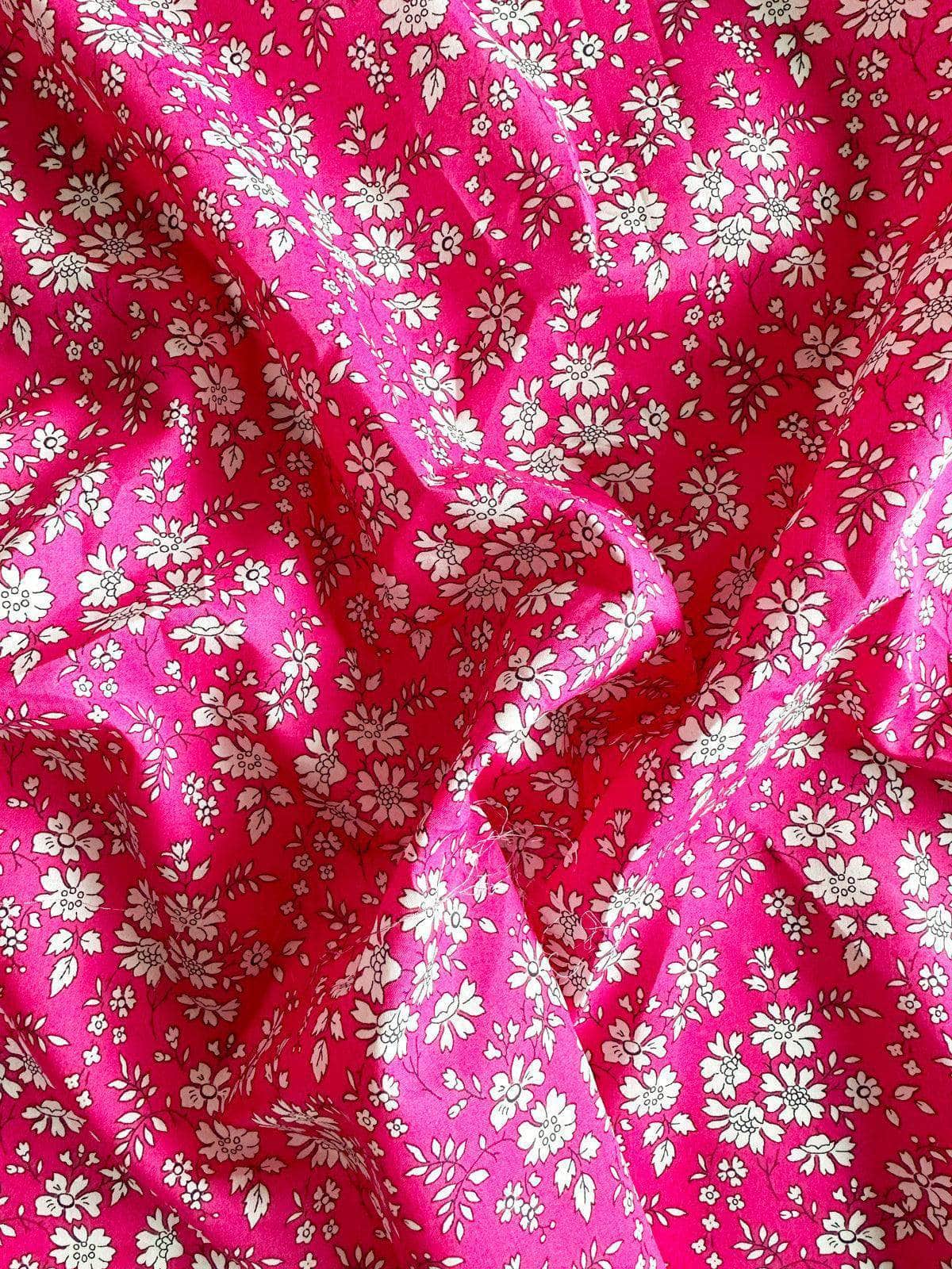 Flat Top Sheet Made With Liberty Fabric Capel Fuchsia