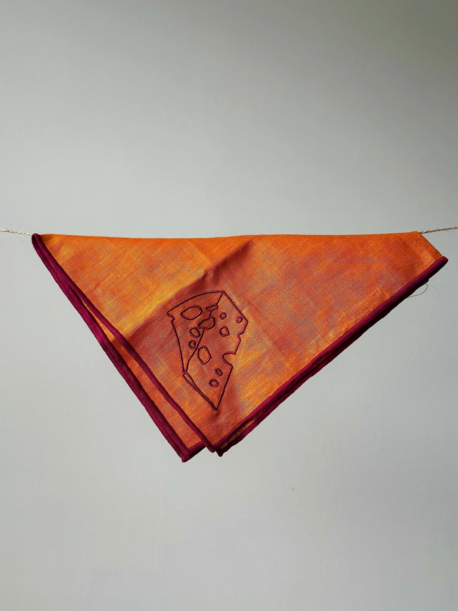 Linen Embroidered Napkins | 'Cheese'