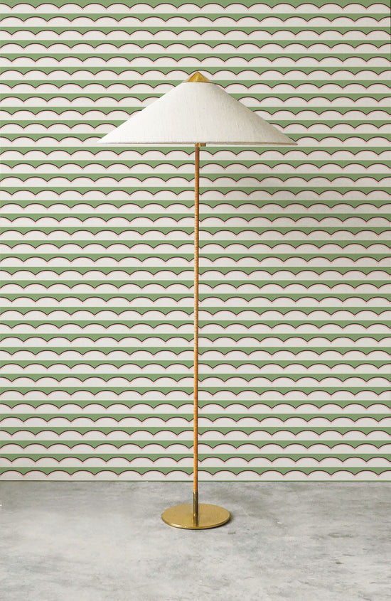 Scallops Wallpaper - Green