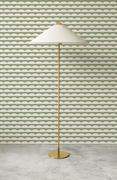 Scallops Wallpaper - Green